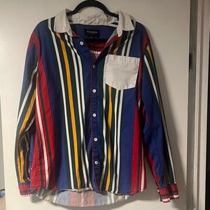 PacSun Multicolor Striped 2000s Long sleeve button down. Vintage